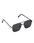 Men Metallic and Black Toned Black Polarised Lens Rectangle Sunglasses