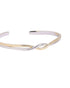 Rhodium and 18kt Gold Plated Twisted Cuff Bangle