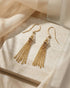 18kt Gold Plated Contemporary Tasselled Drop Earring