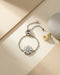 Rhodium Plated CZ Floral Adjustable Chain Ring