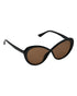 Women Black Toned UV Protected Brown Lens Oval Sunglasses