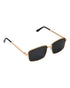 Men Gold and Black Toned Black Polarised Lens Rectangle Sunglasses