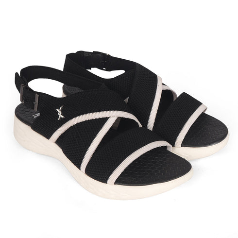 Women's Knitted Cross-Strap Sport Sandal with Buckle