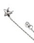 925 Sterling Silver Rhodium Plated Star Stud with Chain Mismatch Earring