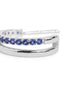 Rhodium Plated Sapphire Studded Half Hoop Earring