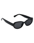 Women Black Toned UV Protected Black Lens Oval Retro Sunglasses