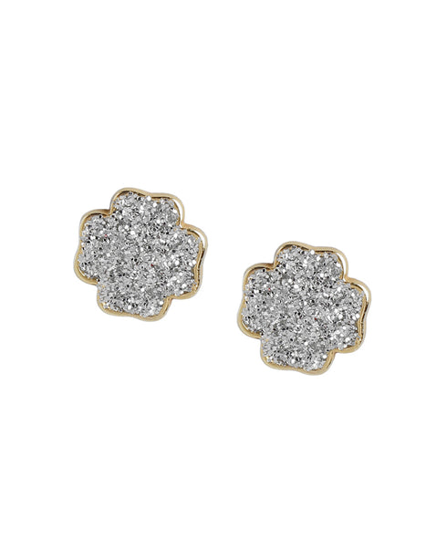 925 Sterling Silver 18kt Gold Plated CZ Dangling Chain Stud Earring