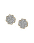 925 Sterling Silver 18kt Gold Plated CZ Dangling Chain Stud Earring
