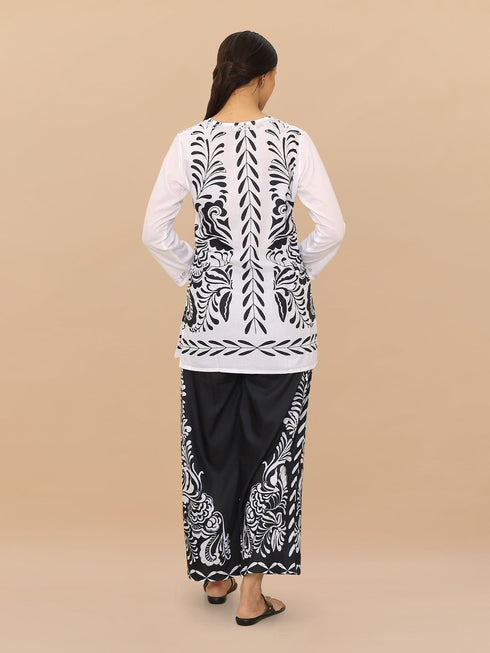 Saba Chikankari Cord Set in Poly Muslin Set - Black