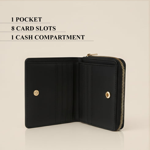 Carlton London Estelle Zip Around Textured Wallet Black CLHB 35