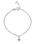 925 Sterling Silver Rhodium Plated Dangling Star Charm Bracelet