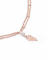 18kt Rose Gold Plated CZ Angel Wing Charm Layered Anklet