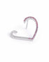 Rhodium Plated Gradient Ruby Studded Heart Bold Fashionable Stud Earring