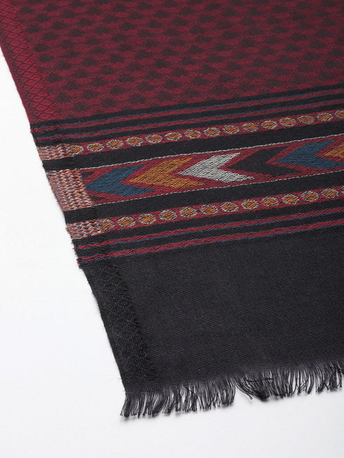 Men's Chevron Woven Wool Shawl