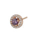 925 Sterling Silver 18kt Rose Gold Plated CZ Circular Mini Stud Earring