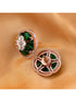 Rose Gold Green AD studded handcrafted Ear Ring