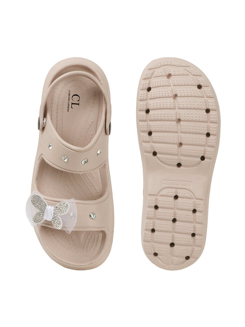 Women's Embellished Bow Slingback Waterproof Sandals
