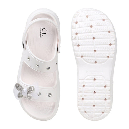 Women's Embellished Bow Slingback Waterproof Sandals