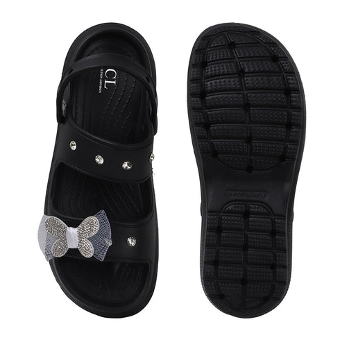 Women's Embellished Bow Slingback Waterproof Sandals
