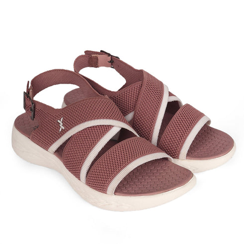 Women's Knitted Cross-Strap Sport Sandal with Buckle