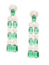 White Silver Plated Green AD Double layer Statement Jewellery Set