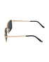 Unisex Gold and Black Toned Black Polarised Lens Rectangle Sunglasses