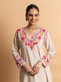 Mansi in Saba Chikankari in Cotton Kurta Set for Women - Beige