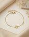 18kt Gold Plated CZ Floral Charm Adjustable Bracelet