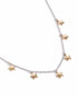18kt Gold & Rhodium Plated Dual Tone Dangling Star Charm Necklace