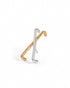 18kt Gold & Rhodium Plated Crossover Stud Earring