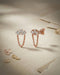 18kt Rose Gold Plated CZ Stud and Chain Earring