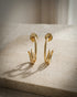 18kt Gold Plated Spiral Half Hoop Earring