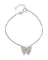 925 Sterling Silver Rhodium Plated Buttefly Charm Bracelet