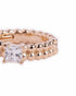 18kt Rose Gold Plated Solitaire Huggie Hoop Earring