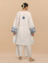 Mehnaz in Falak Kashmiri Long Kurta - White