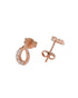 925 Sterling Silver 18kt Rose Gold Plated CZ Teardrop Petite Stud Earring