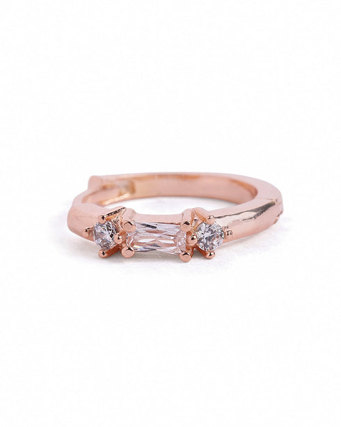 18kt Rose Gold Plated CZ Mini Hoop Earring