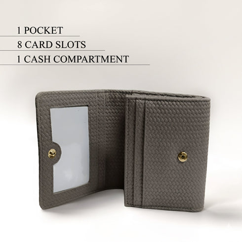 Carlton London Estelle Two Fold Textured Wallet Grey CLHB 37
