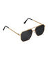 Women Gold and Black Toned Black Polarised Lens Rectangle Sunglasses