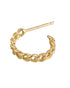 925 Sterling Silver 18kt Gold Plated Link Chain Half Hoop Earring