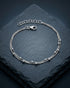 Rhodium Plated Double Chain and Metal Ball Wraparound Bracelet