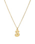 18kt Gold Plated CZ Bubble Letter S Pendant and Chain