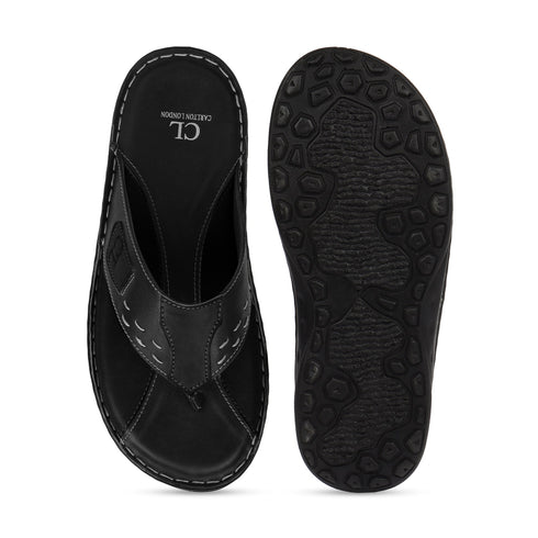 Men's Stitched Comfort Thong Sandals