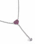 Rhodium Plated Ruby Red Heart Y-Necklace Lariat