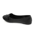 Women's Black Textured Slip-On Ballerinas