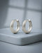 Rhodium Plated Textured Hoop