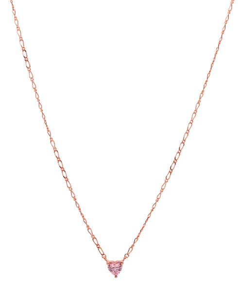 18kt Gold Plated Dangling Solitaire Heart Necklace