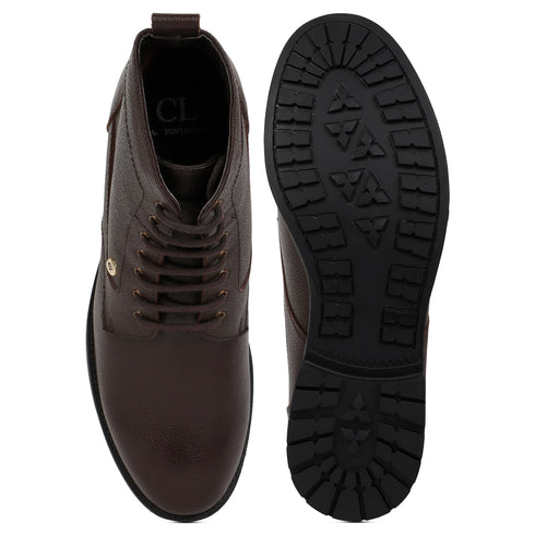 Men's Textured Lace-Up Ankle Boots