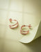 18kt Rose Gold Plated Curved Half Hoop Earring
