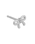 925 Sterling Silver Rhodium Plated BOW Mini Stud Earring